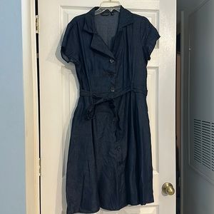 Belted, Short Sleeve Dress